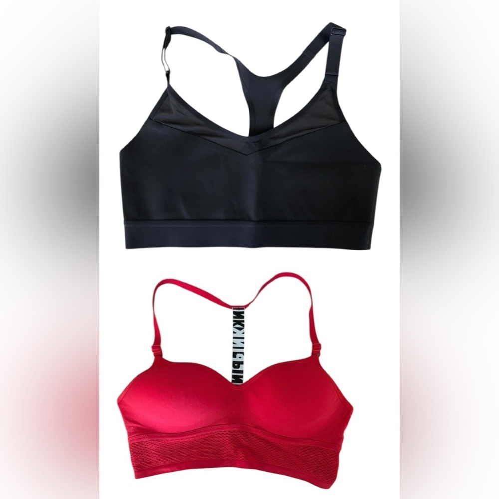 Victoria's Secret and Pink Black and Red Sport Bras - Picture 1 of 9